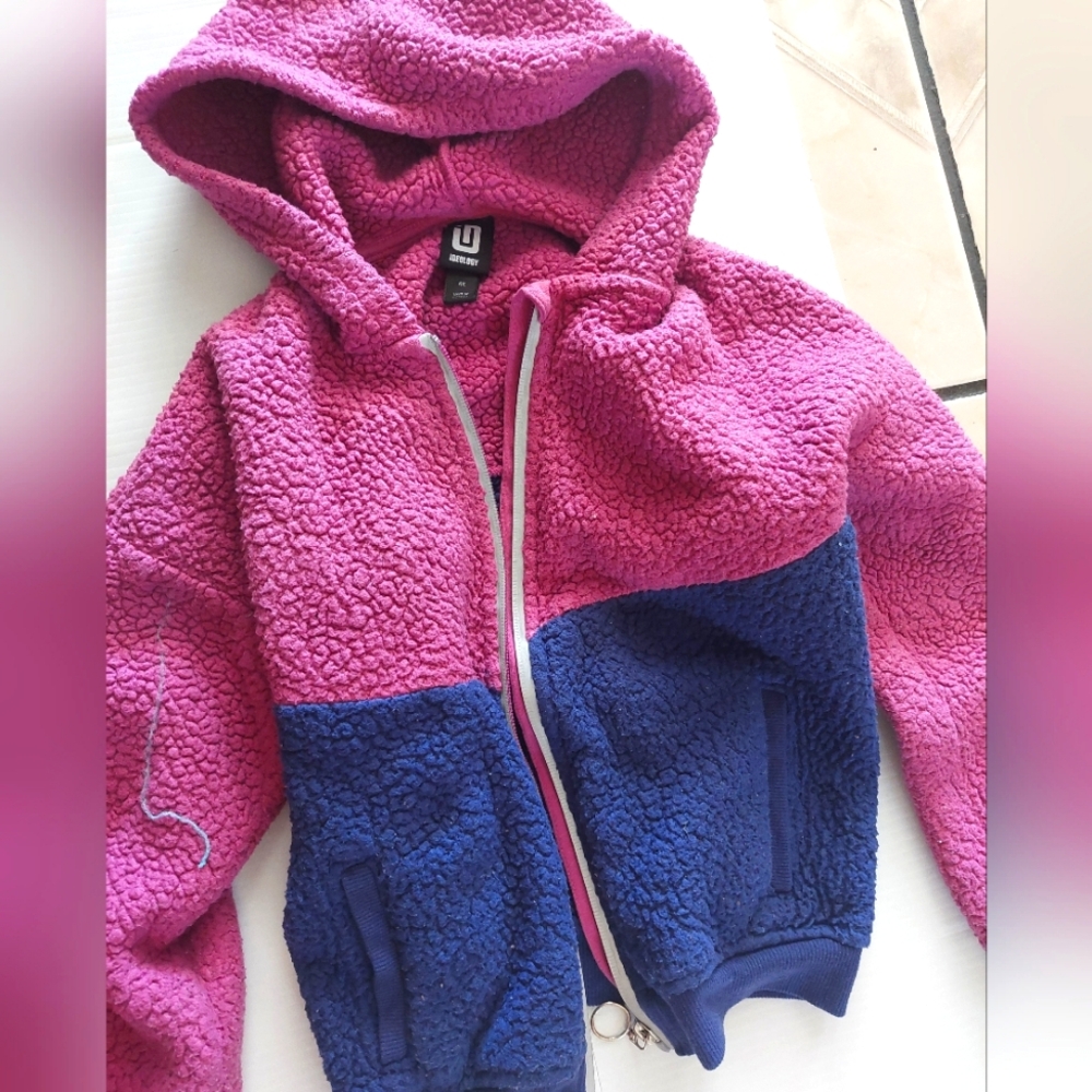 Kids IDEOLOGY Pink and Blue Sherpa Hoodie